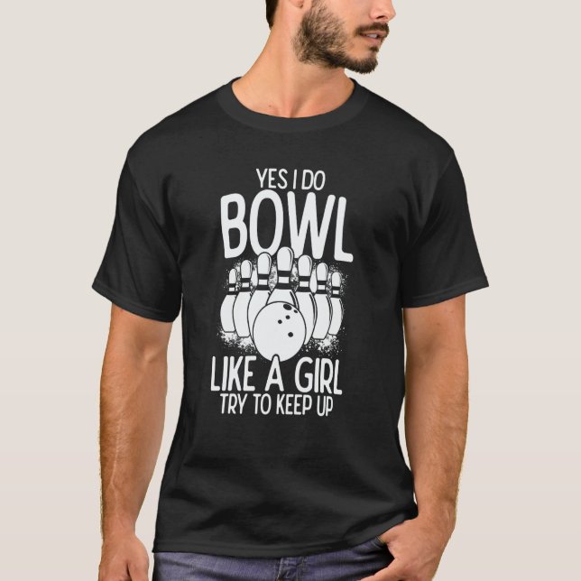 T-shirt Bowling Girl Princess Pin Bowler Strike Bowling Te (Devant)