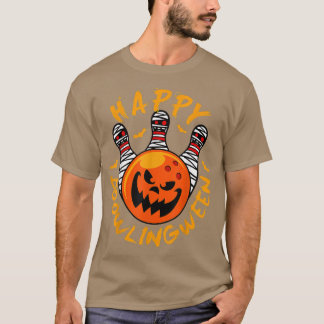 T-shirt Bowling Halloween Jackolantern Bowling Ball maman