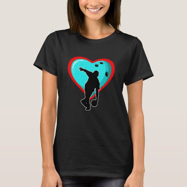 T-shirt Bowling Heart Sport Love Anti Valentines Day (Devant)