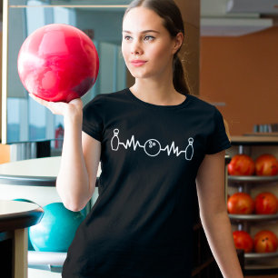 T-shirt Bowling Heartbeat Funny Bowler Ball