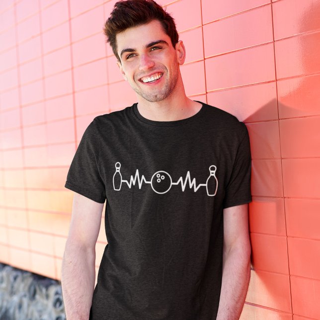 T-shirt Bowling Heartbeat Funny Bowler Ball (Créateur téléchargé)