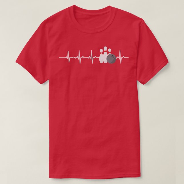 T-shirt Bowling Heartbeat Funny Bowler League Team Don Me (Design devant)