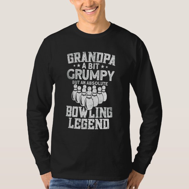 T-shirt Bowling Hommes Grand-père     Quilleur Bowling (Devant)