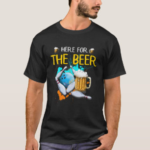 T-shirt Bowling Ici Pour La Bière Bowling Ball Strike Bi