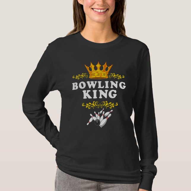 T-shirt Bowling King And Queen Couple Matching Team (Devant)