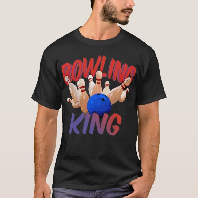 T-shirt Bowling King, bowling à dix broches (Devant)