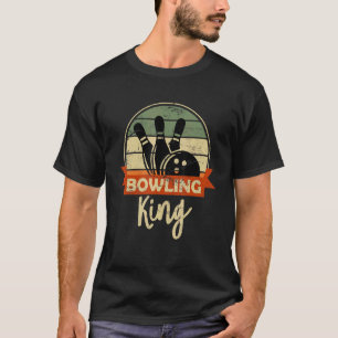 T-shirt Bowling King Vintage Retro Bowler Motif Bowling Sa
