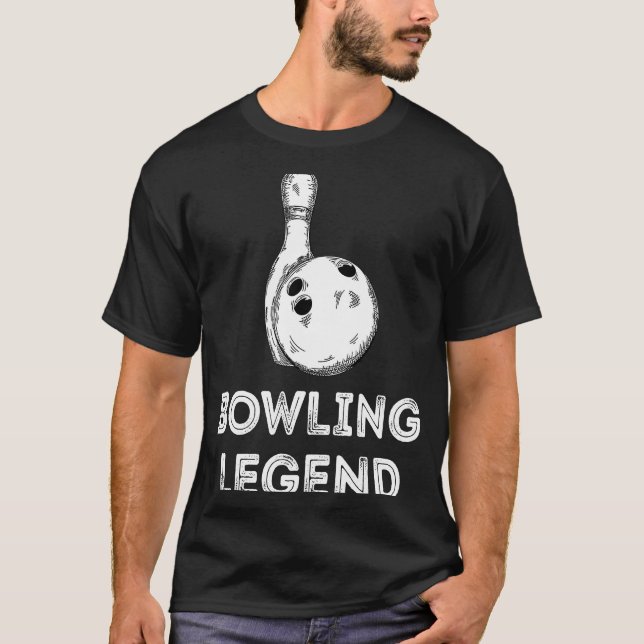 T-shirt Bowling Legend Bowling Team Bowling Pin Strike Bow (Devant)