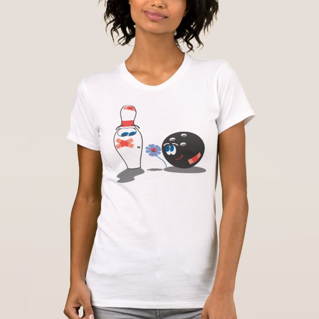 T-shirt Bowling Love Ball and Pin (Devant)