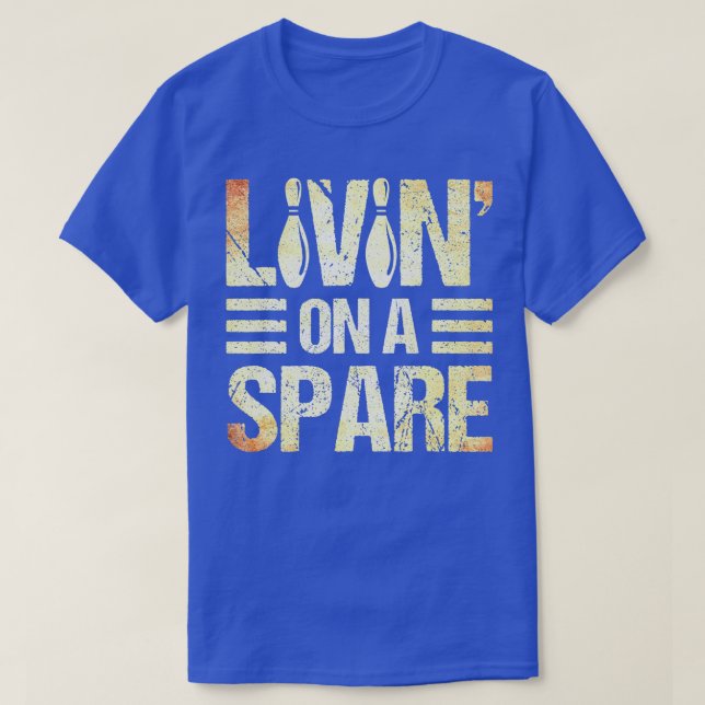 T-shirt Bowling Lover Bowler Livin' On Spare Bowling  (Design devant)