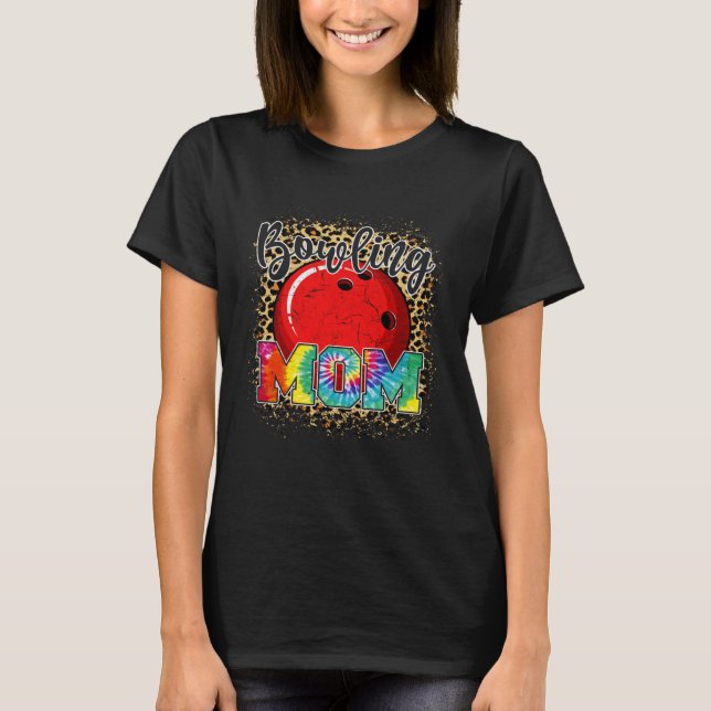 T-shirt Bowling Maman Empreinte de léopard Fête des mères  (Devant)