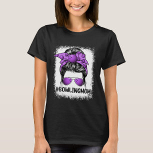 T-shirt Bowling Maman Verres Messy Bun Femmes mignonne Mèr