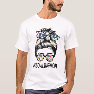 T-shirt Bowling Maman Vie Messager Lunettes Bandana Mère'