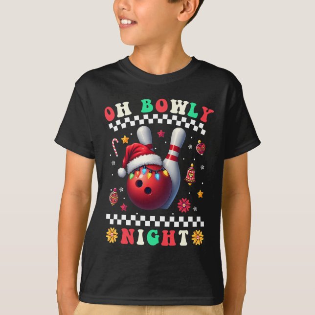 T-shirt Bowling Noël Oh Bowly Nuit Père Noël (Devant)