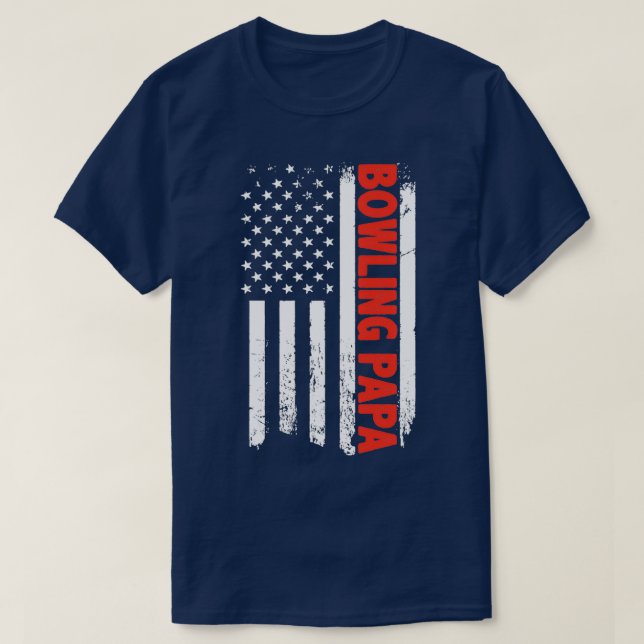 T-SHIRT BOWLING PAPA AMERICAN FLAG T (Design devant)