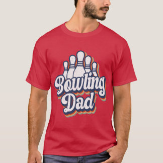 T-shirt Bowling Papa Funny Papa Vintage Bowler Pères jour