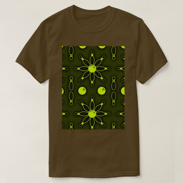 T-shirt Bowling papier peint jaune sans couleur T (Design devant)