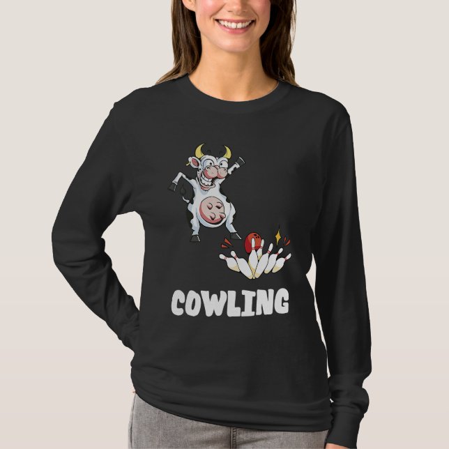 T-shirt Bowling Pin Cow Funny Bowling Bowler Strike Bowlin (Devant)
