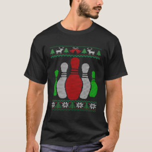 T-shirt Bowling Pins Bowler Équipe de quilles-cadeaux Noël