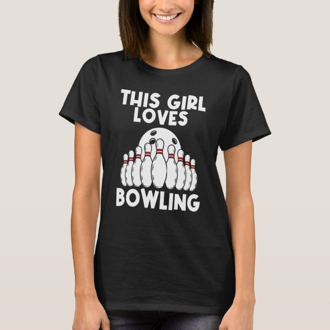 T-shirt Bowling Pour Filles Femmes Bowling Jeu Bowlers Pla (Devant)