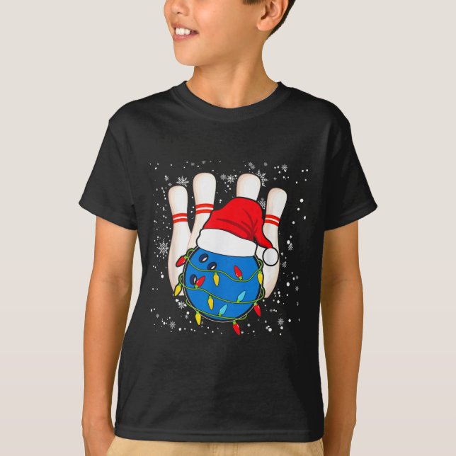 T-shirt Bowling Reindeer Christmas Shirt Pajama Srt X-mas  (Devant)