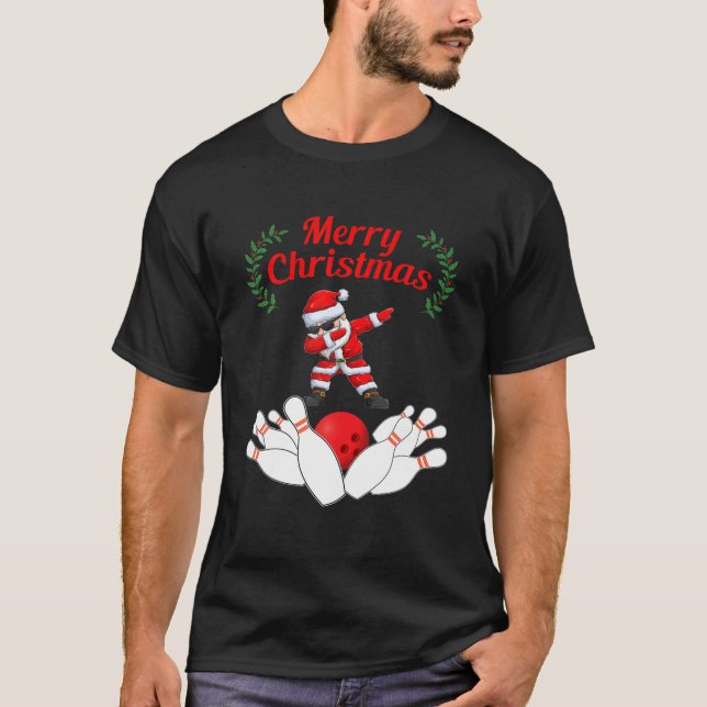 T-shirt Bowling Santa Claus Noël (Devant)
