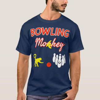 T-shirt Bowling Singe Rouge Blanc Jaune Funny T