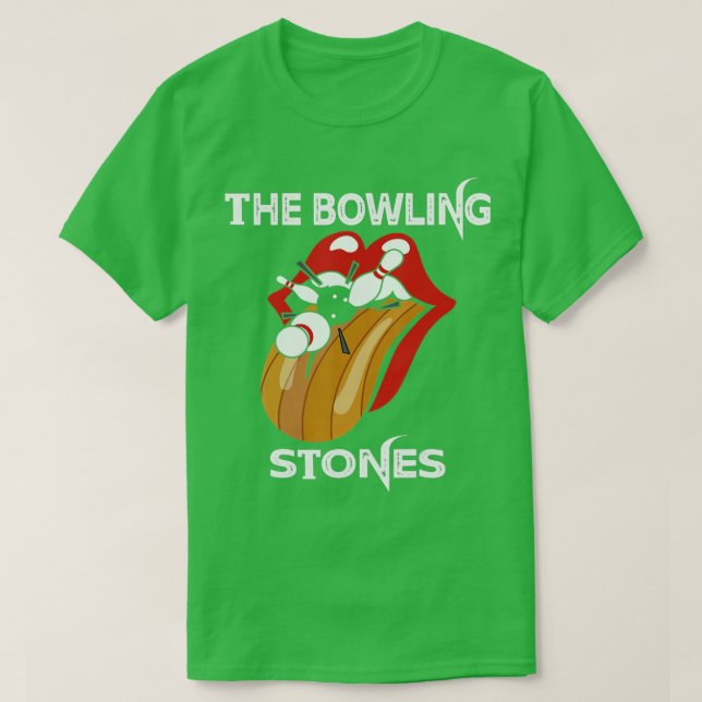 T-shirt Bowling Stones Funny American Strikes Bowling (Design devant)