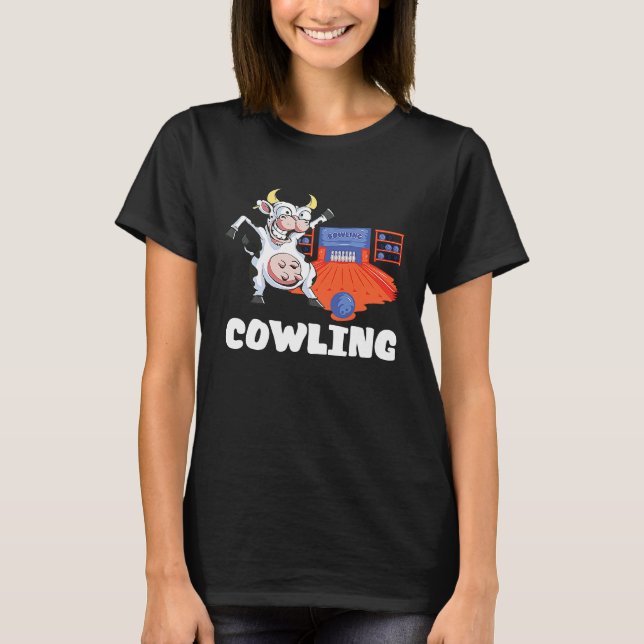 T-shirt Bowling Team Bowling Cow Bowler Bowling Pin Strik (Devant)