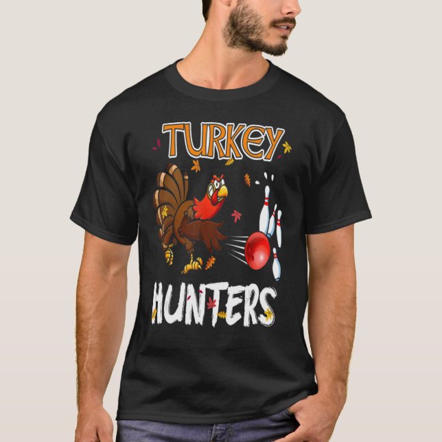 T-shirt Bowling Thanksgiving Jour de la Turquie Chasseurs  (Devant)