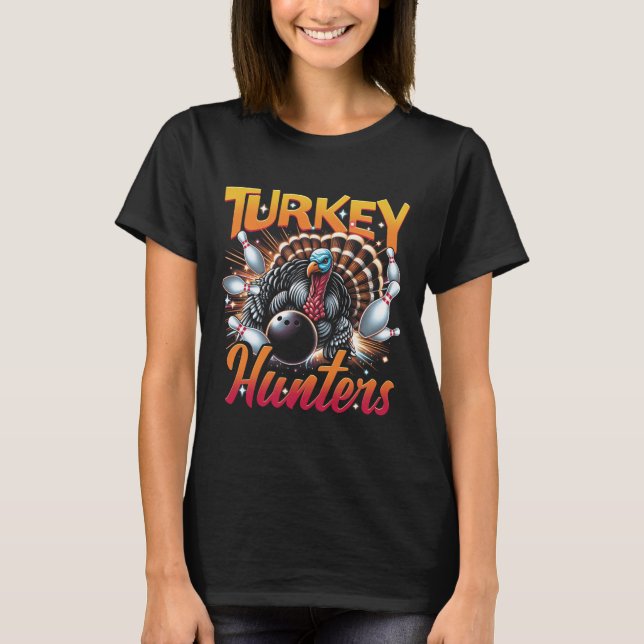 T-shirt Bowling Turkey Hunling Bowling Team Pour Bowler Sp (Devant)