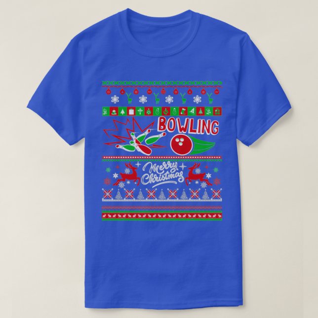 T-shirt Bowling Ugly Christmas T (Design devant)