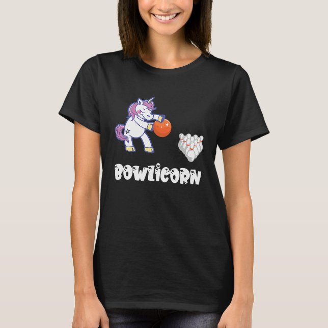 T-shirt Bowling Unicorn Bowling Team Bowler Bowling Pin St (Devant)
