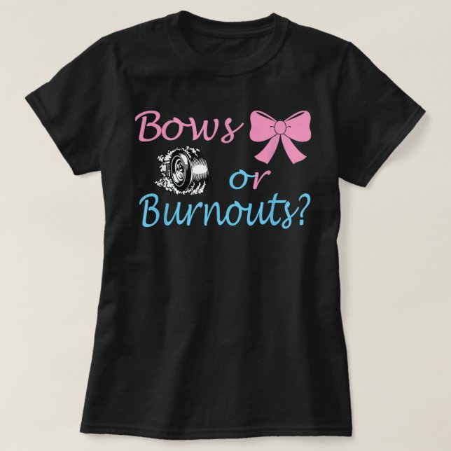 T-shirt Bows ou Burnouts Genre Reveal Party Idée pour mama (Design devant)