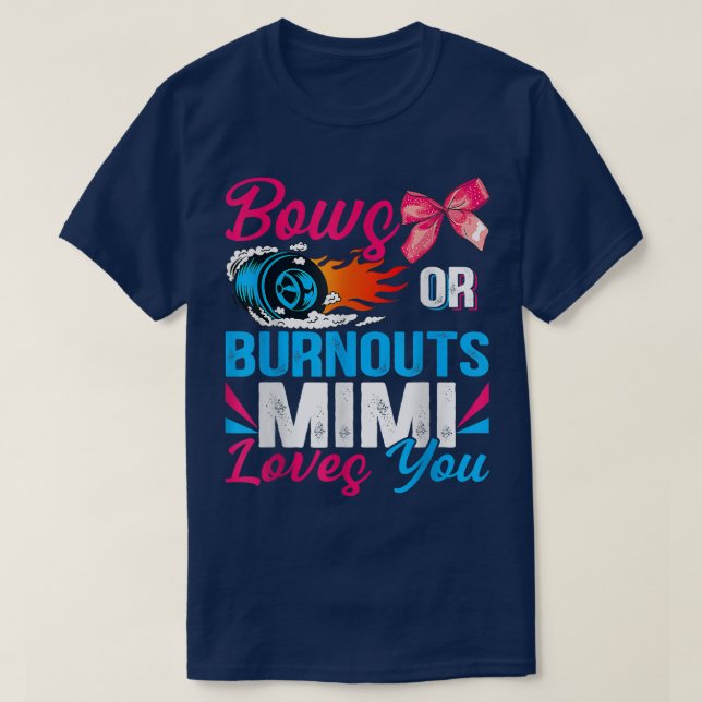 T-shirt Bows Ou Burnouts Mimi Vous Aime Mignonne Révéler L (Design devant)