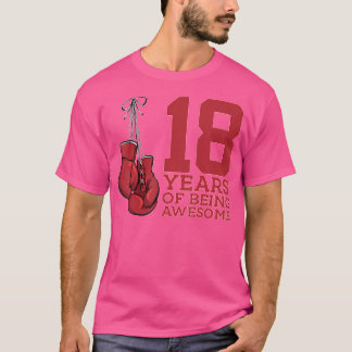 T-shirt Boxe 18 Ans D'Être Un Boxer Magnifique 18E Anniver