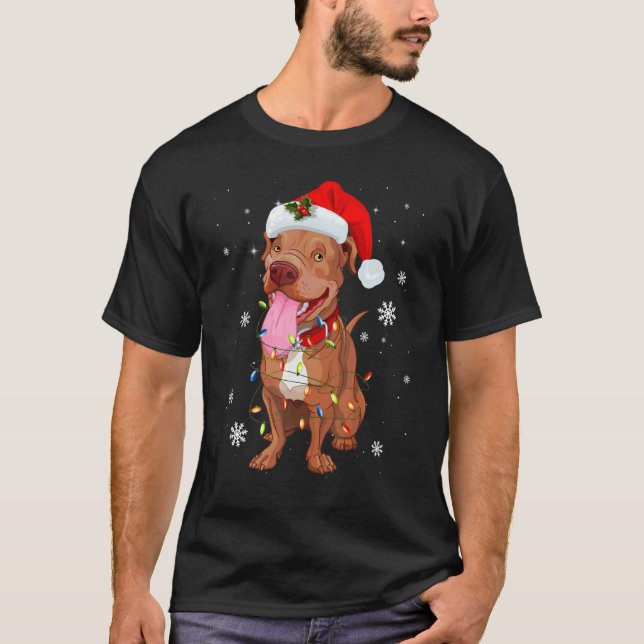 T-shirt Boxe Arbre de Noël Décor Chien Xmas 1 (Devant)