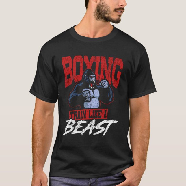T-shirt Boxe Boxe S'entraîner Comme Une Bête (Devant)