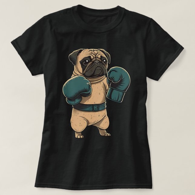 T-shirt Boxe Carlin chien Boxer Gants MIXED MARTIAL ART Ki (Design devant)
