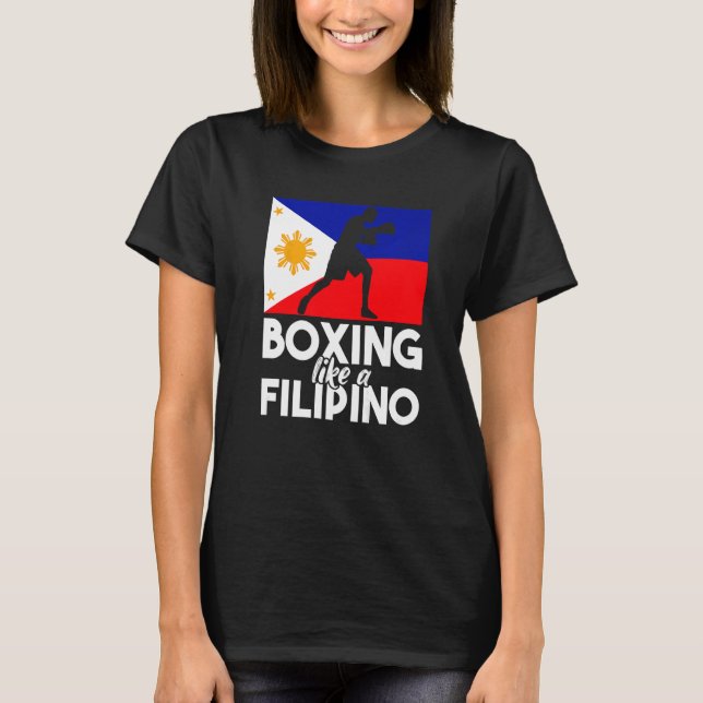 T-shirt Boxe Comme Un Pino Philippin Drapeau Boxe (Devant)