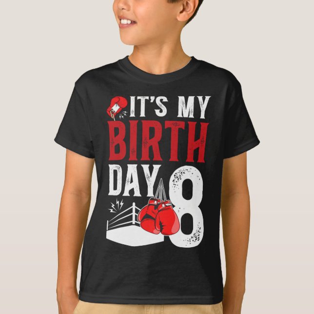 T-shirt Boxe de 8e anniversaire Boy Boxer 8 ans Boxer Anni (Devant)