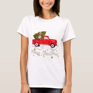 T-shirt Boxe de boxe des sapins de Noël pour camions roug