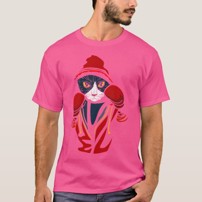 T-shirt Boxe de chat Amoureux des animaux créatifs Boxer C (Devant)