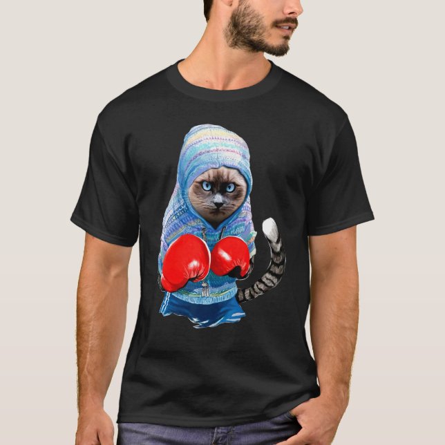 T-shirt Boxe de chat créative animal Boxeur cool (Devant)