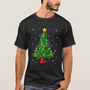 T-shirt Boxe de Noël Sports Amoureux Xmas Lumières Arbre P