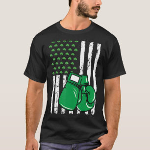 T-shirt Boxe Drapeau Américain Rétro Sport St Patrick Jour