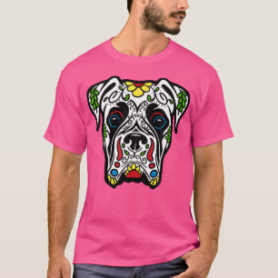 T-shirt Boxe En Blanc - Morts Crâne de sucre Chien cadeau