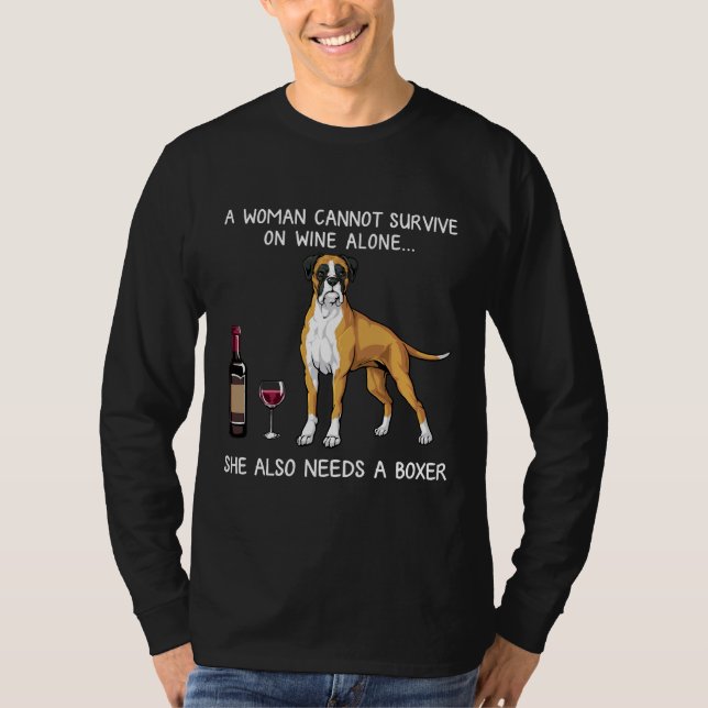 T-shirt Boxe Et Chien À Vin (Devant)
