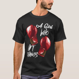 T-shirt Boxe féminine Kickboxing Une fille qui frappe des 