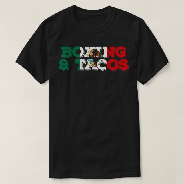 T-shirt Boxe humoristique et Tacos Sportsmen Mexicain (Design devant)